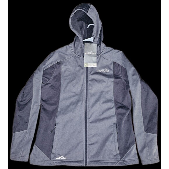 Eddie Bauer Soft Shell Jacket Grey EB543 Wolfspeed Embroidery Size XL NWOT